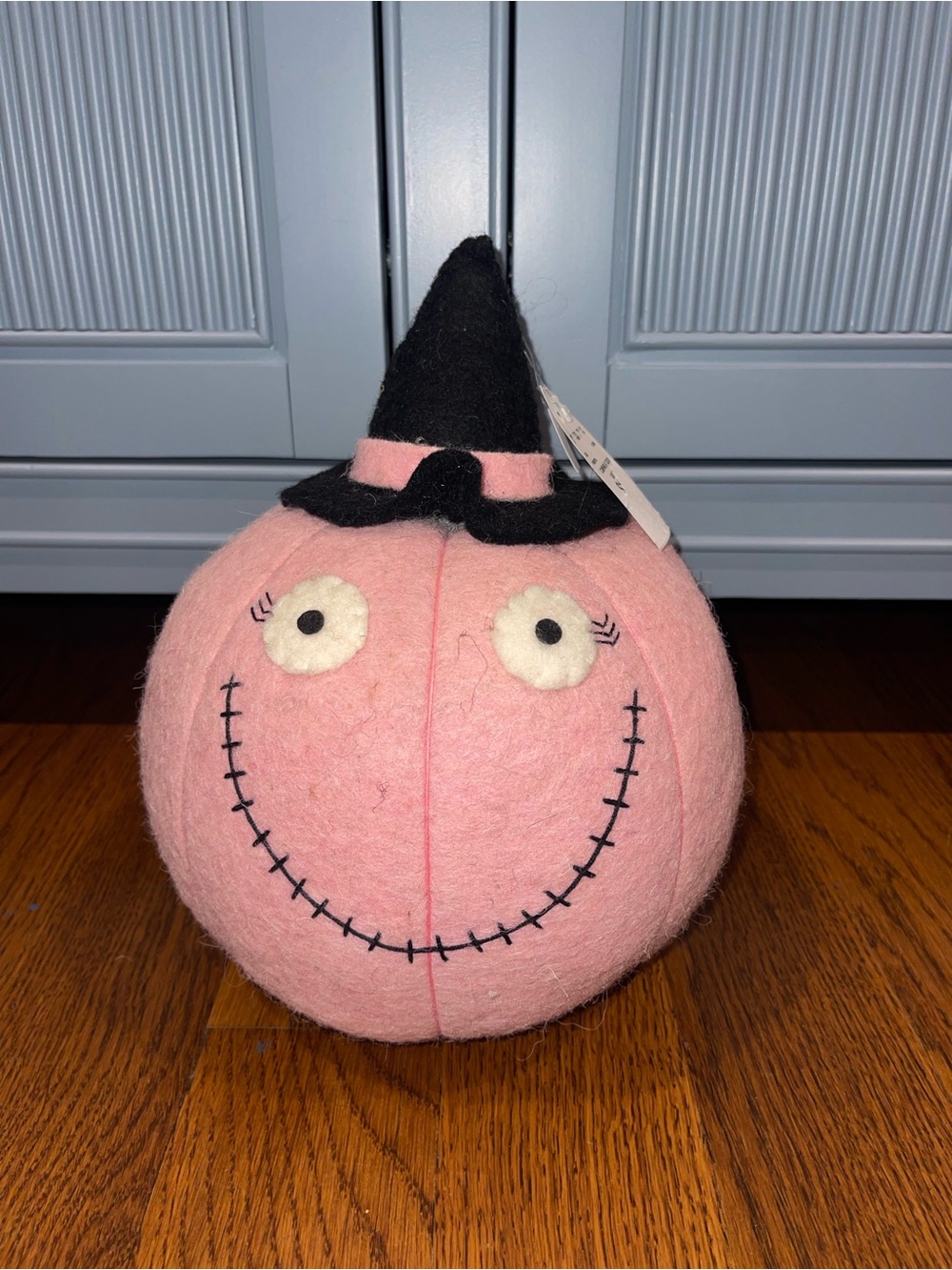 Pink Witch Pumpkin Halloween Decor 10” Felt